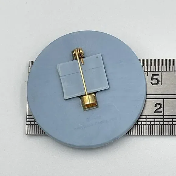 Vintage 1985 Hallmark Cards Snowflake Brooch Pin Blue White Winter Christmas - Picture 5 of 5